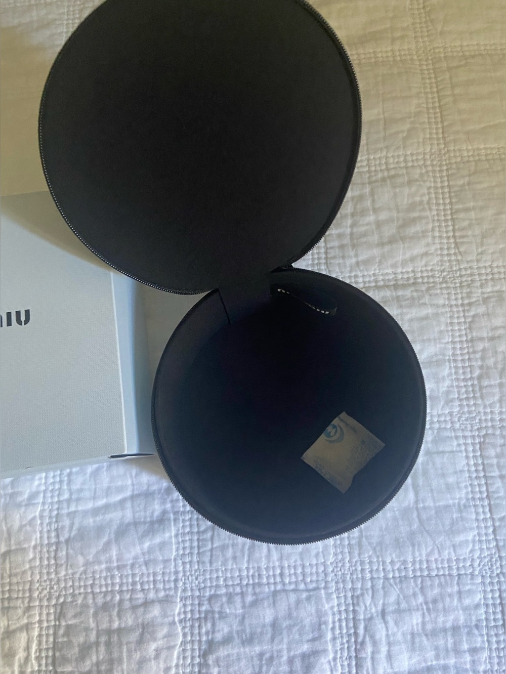 Miu Miu Black and White Round Travel Case - Picture 2 of 5